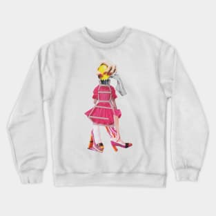 Squeezing the Pink Girl Crewneck Sweatshirt